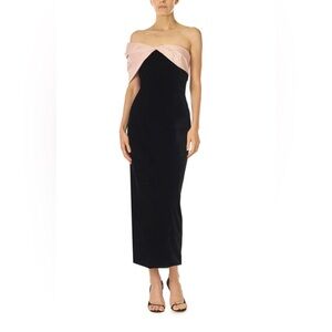 Monique Lhuillier Velvet Off The Shoulder Sheath